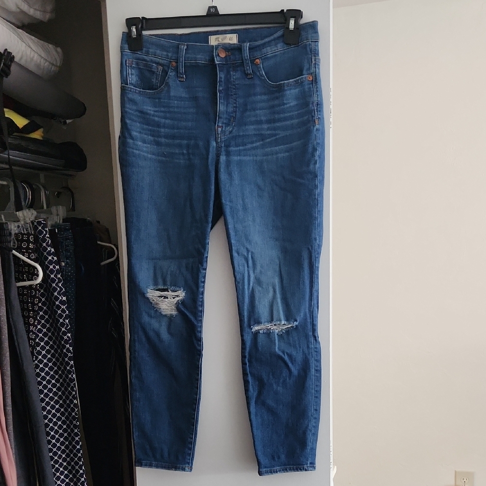 Classic Blue Distressed Women's Jeans